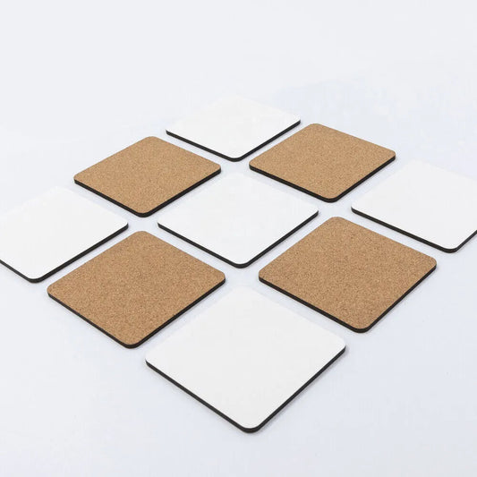 20 Pack 9x9cm MDF/Cork Sublimation Coasters - Square and Round Options BulkCrafting Blanks