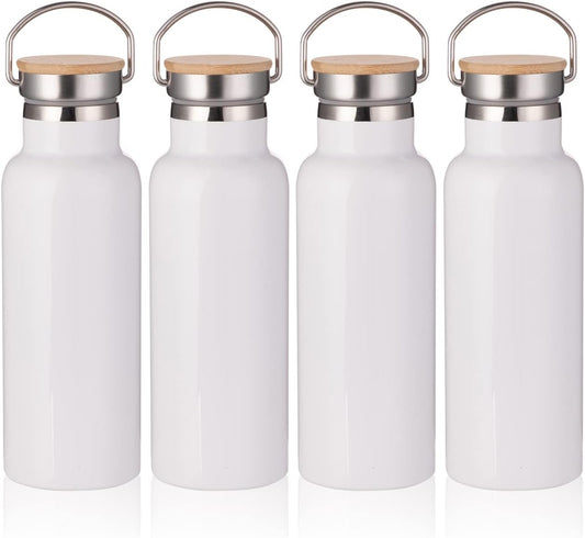 4 Pack - 17oz Sublimation Water Bottle with Bamboo Lid BulkCrafting Blanks