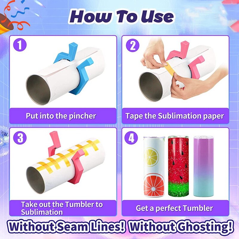 4 Pack Sublimation Skinny Straight Tumbler Clamp / Pincher BulkCrafting Blanks