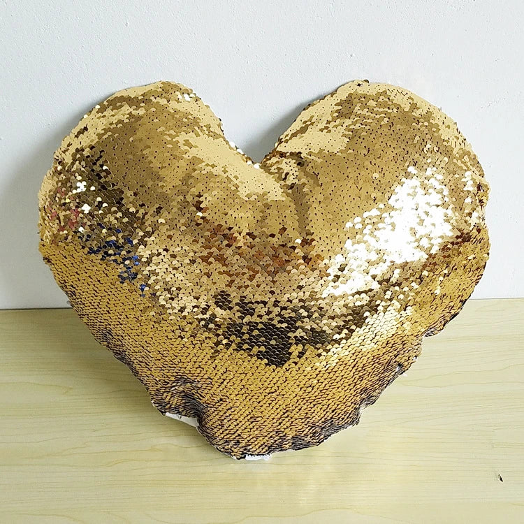 1 or 5 Pack Sublimation Heart Sequin Cushion Cover