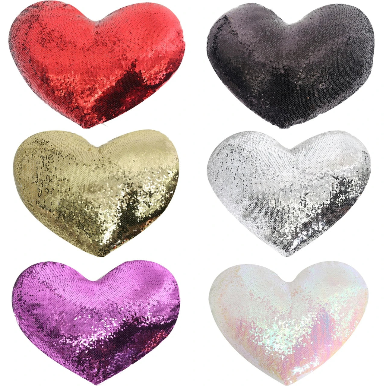1 or 5 Pack Sublimation Heart Sequin Cushion Cover