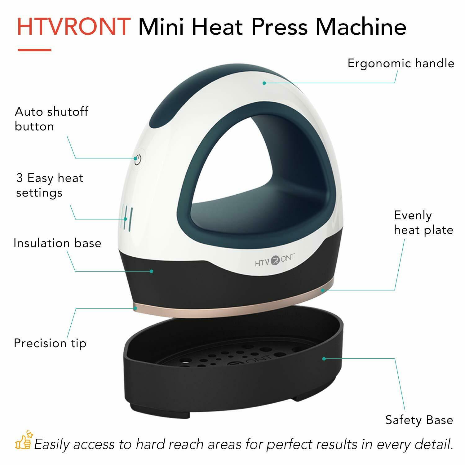 HTVRONT Portable MINI Heat Press Machine for HTV or Sublimation BulkCrafting Blanks