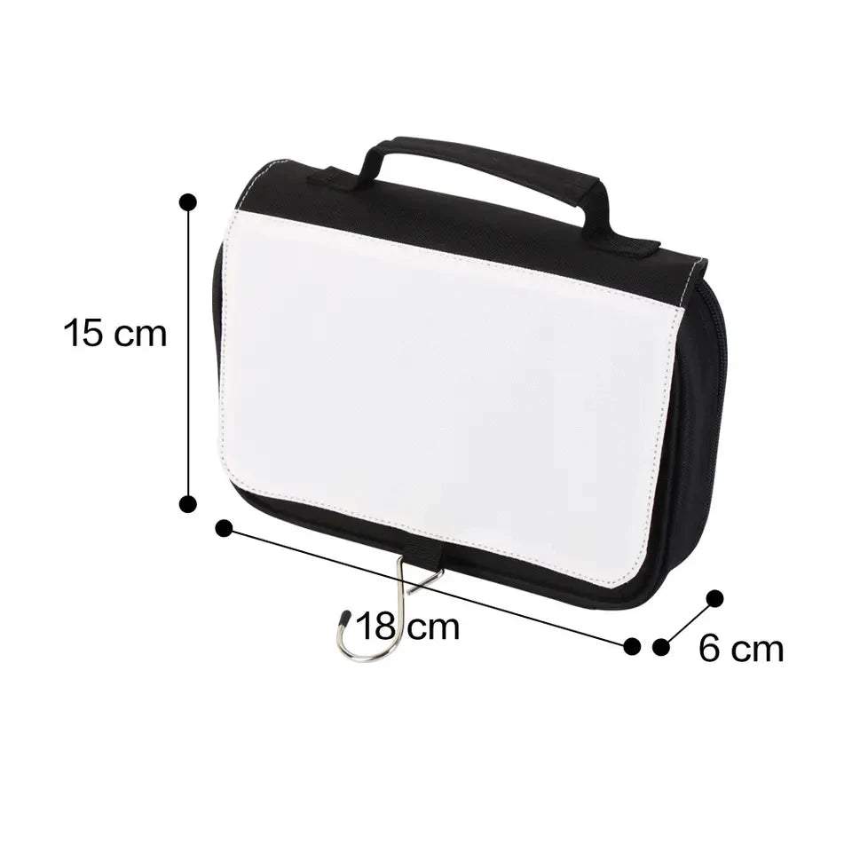 1 or 5 Pack Sublimation Toiletry Bag with Hook for Travel
