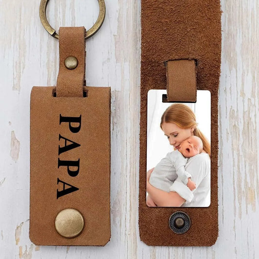 5 Pack - Photo Leather Keychains with Sublimation Photo Panel