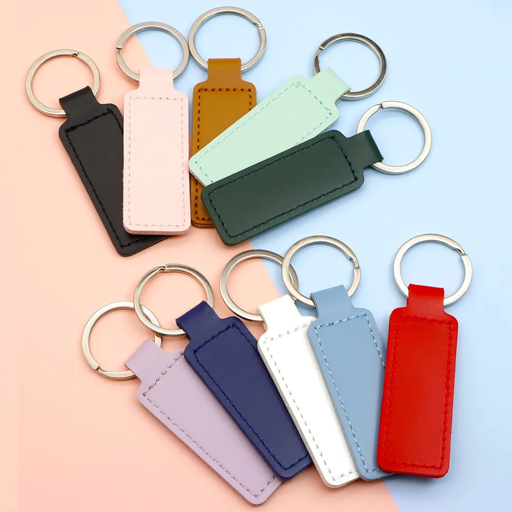 Bulk Packs PU Leather Keychain / Bag Tags