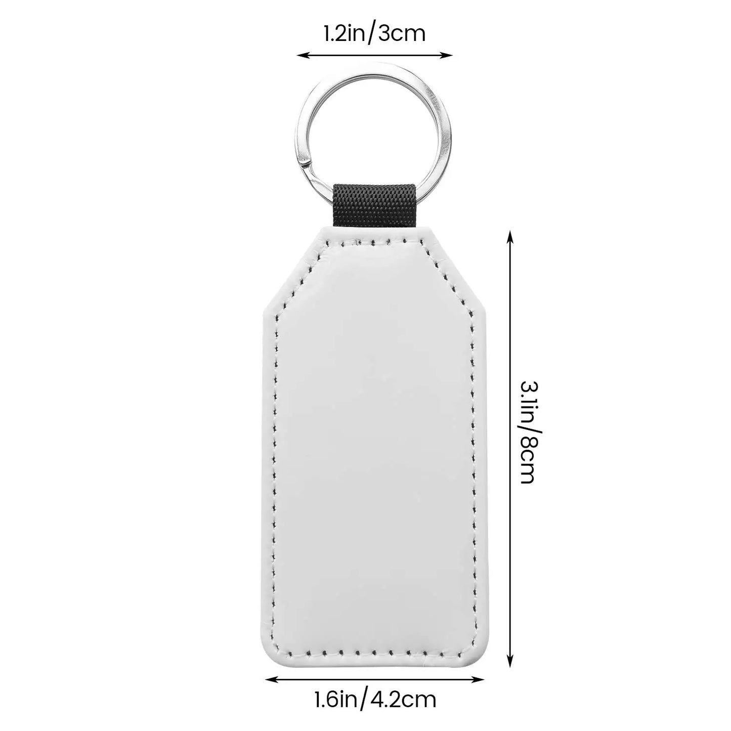 10 Pack - Sublimation PU Leather Glitter Keychains