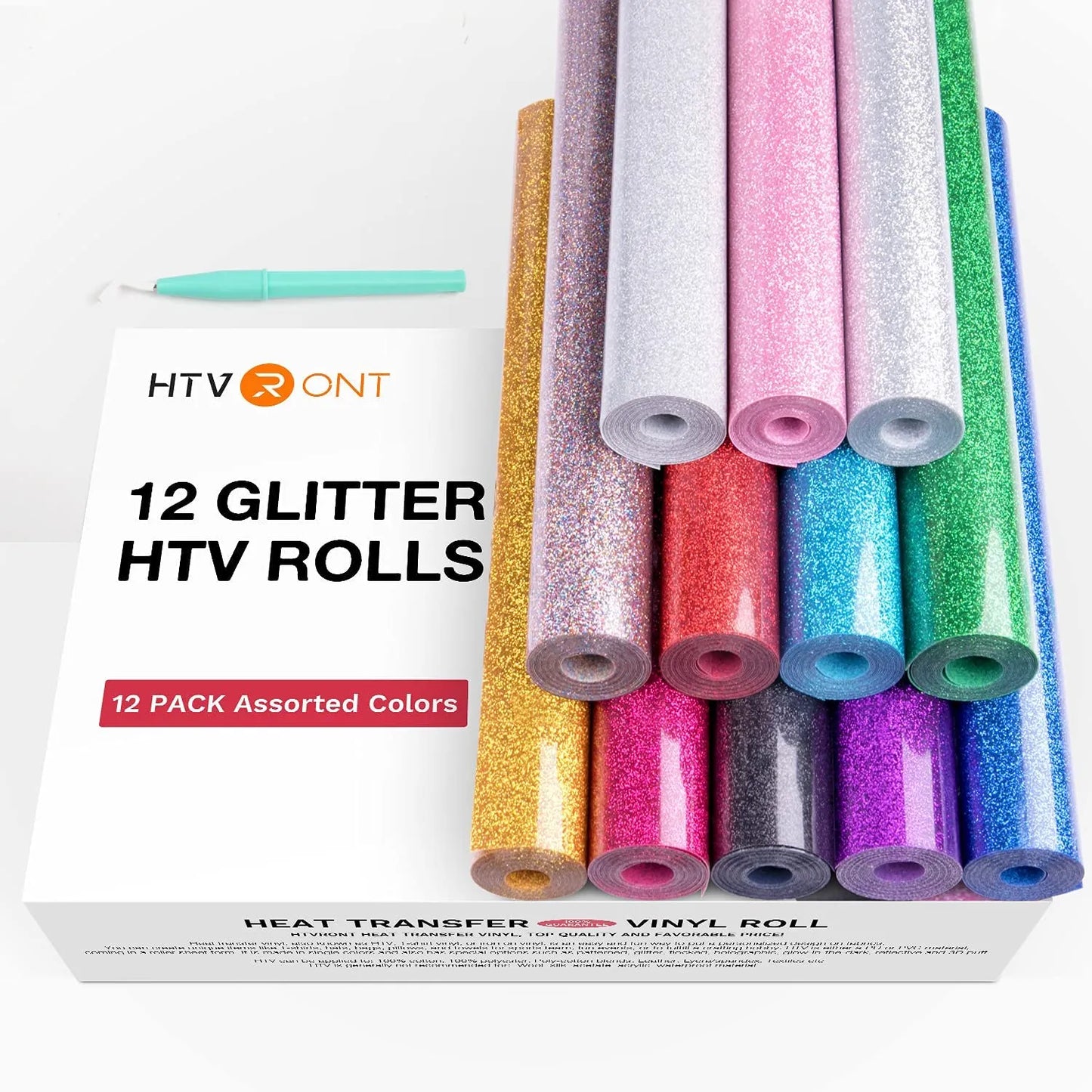 12 Pack - Glitter HTV 25X150cm Rolls