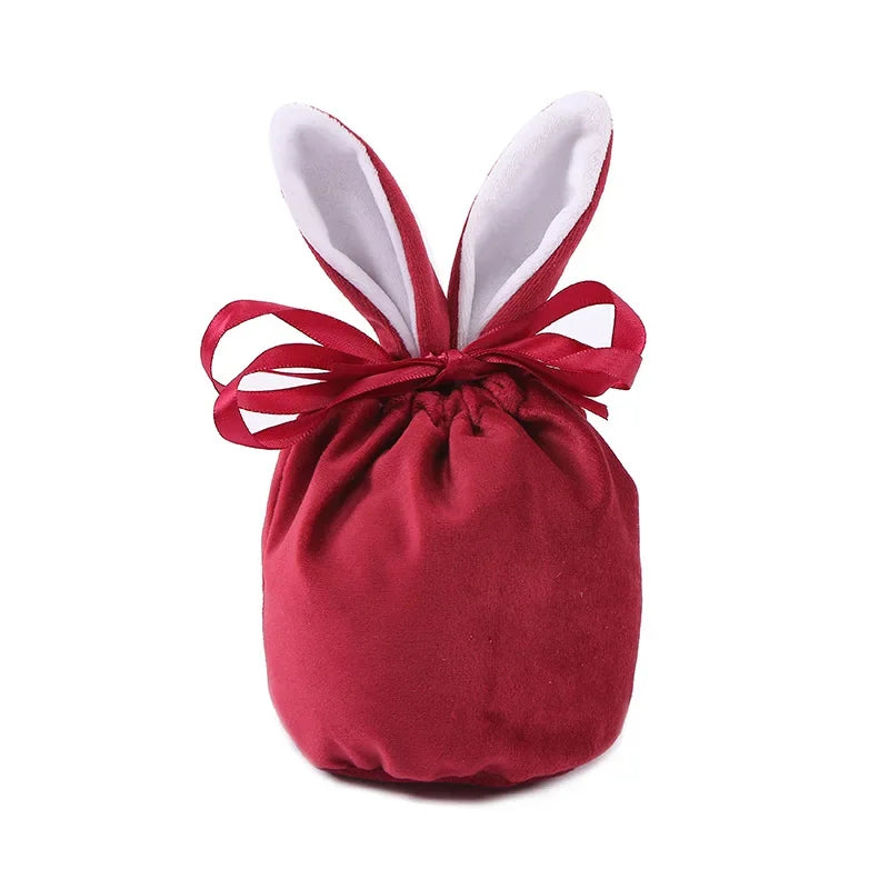5 or 10 Pack Velvet Easter Bunny Rabbit Bags