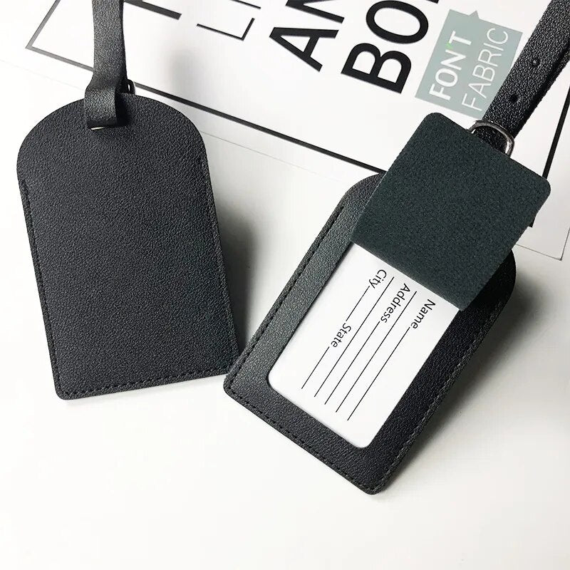 10 Pack - PU Leather Flip Luggage Tags