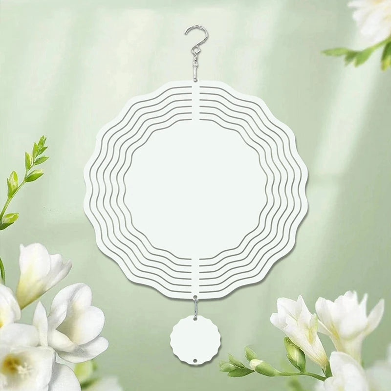 6 Pack - 10 Inch Sublimation Wind Spinner Blanks with Pendant